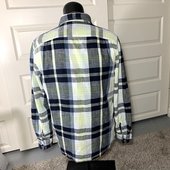 AMERICAN E buffalo check black white casual button down shirt long sleeves SZ L - Picture 7 of 12